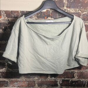 Lovers + Friends Sage Green Crop Top
